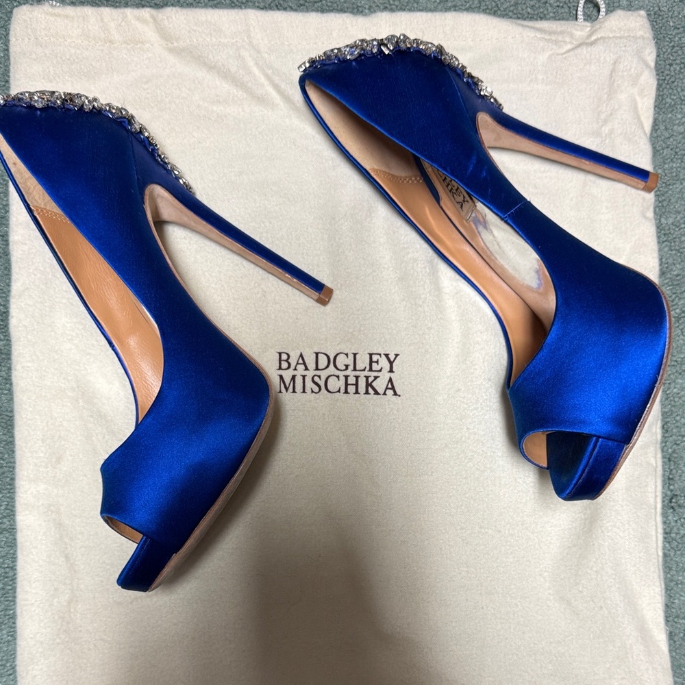Badgley Mischka Royal Blue Embellished Heels